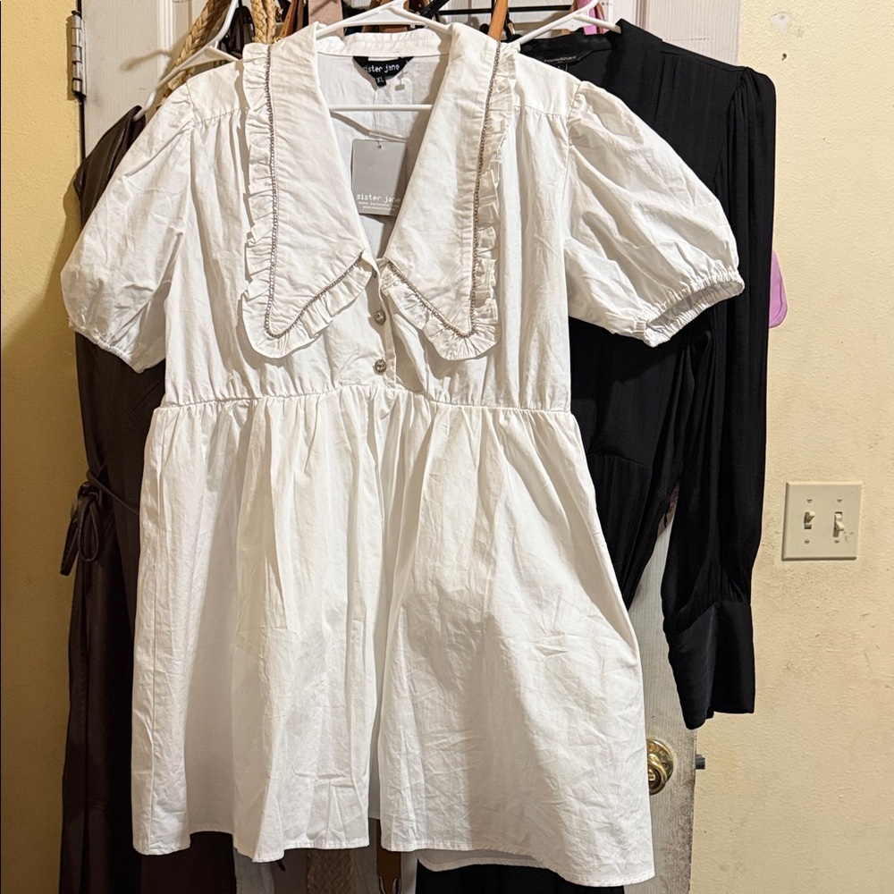 Sister Jane Cream Puff Sleeve Mini Dress